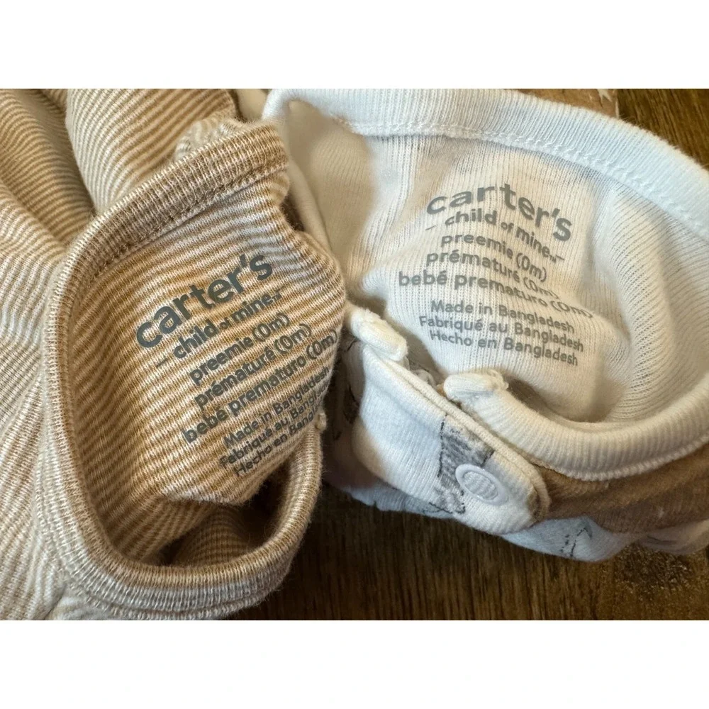 Preemie Baby Boy Girl Gender Neutral Sleepers Lot Outfit‎ Cotton Reborn Animals